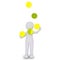 Stickman juggling with NFT coins