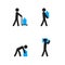 Stickman is lifting big water bottle in various pose