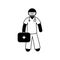 Stickman medical worker, ambulance illustration doctor, paramedic icon isolated, stick figure pictogram man