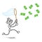 Stickman money bill net chasing