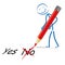 Stickman Red Pen Yes No