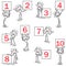 Stickman ring girl sign numbers