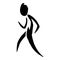 Stickman running pose icon