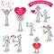 Stickman stick figure mothers day love flowers