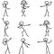 Stickman stick figure pointing showing directions