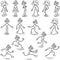 Stickman stick figure standing walking running