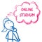 Stickwoman Thinking Online Studium
