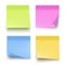 Sticky colored notes. Post note paper vector realistic pictures isolated