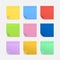 Sticky colored notes. Post note paper. Vector stock illustration