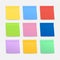 Sticky colored notes. Post note paper. Vector stock illustration