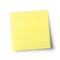 Sticky note isolated on white background with clipping path