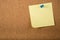 Sticky note memo on board