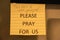 Sticky note with prayer request