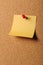 Sticky Notepaper on Cork Board