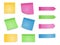 Sticky notes. Set of color sheets of note papers. Vector illustration of paper lists with different color and shadow