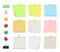 Sticky notes vector collection. Sticky paper sheets, color pins and tapes