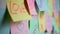 Sticky paper adhesive note on wall, with marriage or relationship, love concept