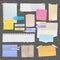 Sticky paper notes or set of isolated stickers