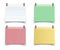 Sticky reminder notes realistic colored paper