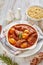 Stifado - tasty greek beef stew in a bowl