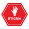 Stigma traffic sign on white