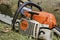 Stihl gasoline-powered chainsaw.