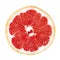 Stihli, tasty grapefruit slice isolated on white background. Advertising photography