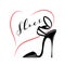 Stiletto shoe fashion logo. Stylish sandal.