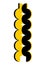Stilized black and yellow snakes drawing. Snake illustration.