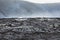 Still hot lava rocks near Geldingadalir active Volcano site in Iceland