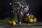 Still Life with almond branches and lemons