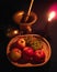 Still life with apples and grapes