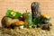 Still-life Arrangement of Gourds on Hay