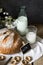 Still life with bread and milk, country breakfast