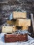 Still Life with Carpentry Vintage Tools on a Wooden Background