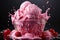 Still life of delicious raspberry gelato