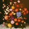 Still life with flowers in the style of old baroque painting, large bouquet of colorful flowers ai Generated, generative