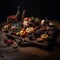 Still life food fruit on a table close-up.