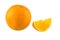 Still Life Half crescent, Full Fresh Orange Fruit on white background