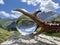 Still life of impressive roebuck antlers (hunting trophy), next to Lens ball, crystal ball.