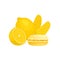 Still life with macaroon and and lemons. Vector banner with french dessert