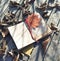 Still life with old book and shadows