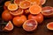 Still life of oranges.  Close-up.