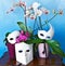 Still life - orchids and Venetian masks