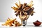 Still Life Photo - Bulb Constructed from an Arrangement of Two Greek Gyros with Shaved Lamb, French Fries