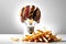 Still Life Photo - Bulb Constructed from an Arrangement of Two Greek Gyros with Shaved Lamb, French Fries