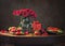 Still life with red roses for Valentine\'s Day