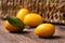 Still life of ripe kumquat fruits