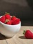 Stillife. strawberries in a vase