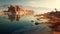 Stillness of the Dead Sea Panorama Illustration